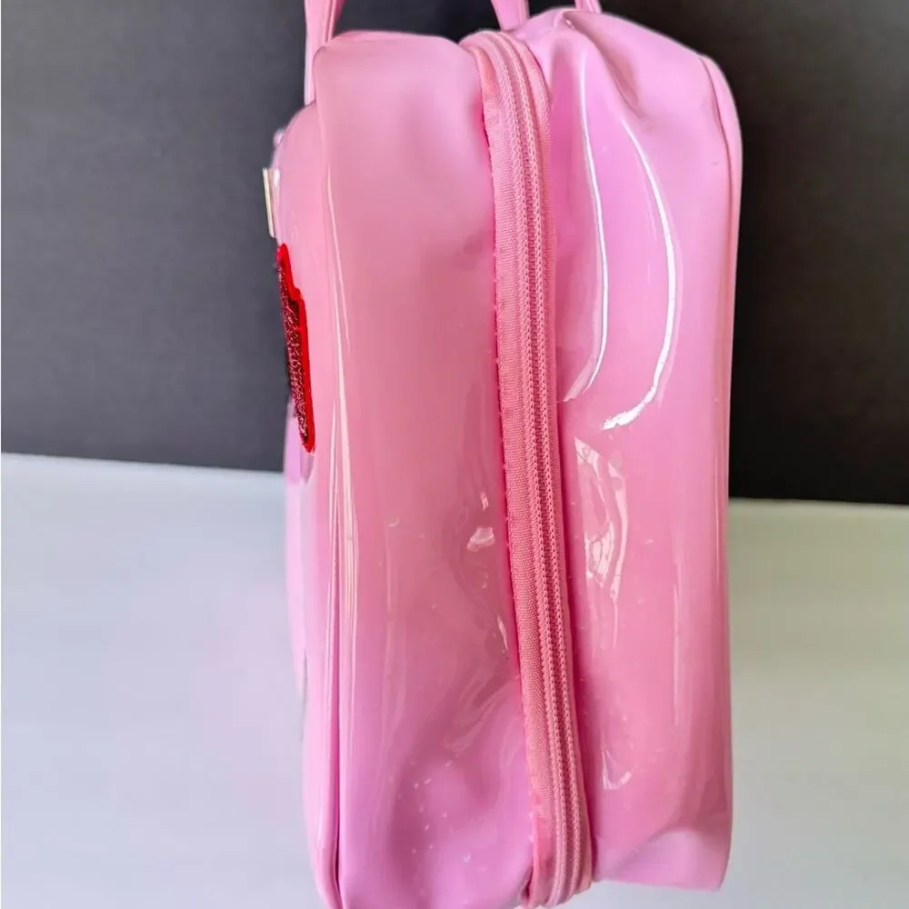 Pink Travel Organizer Case Embellished with Handles Women's Bag